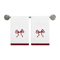 Avanti Christmas Bows 2-pc. Embellished Hand Towel