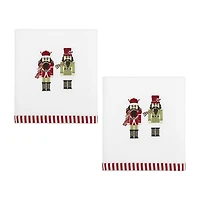 Avanti Peppermint Nutcracker 2-pc. Embellished Hand Towel