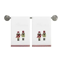 Avanti Peppermint Nutcracker 2-pc. Embellished Hand Towel