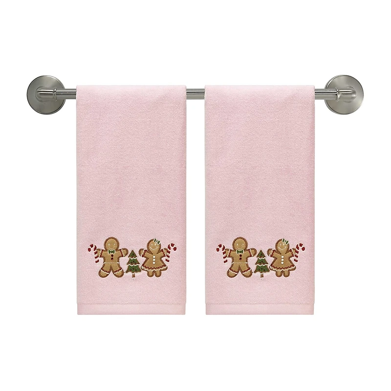 Avanti Gingerbread People 2-pc. Embellished Hand Towel