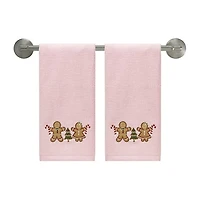 Avanti Gingerbread People 2-pc. Embellished Hand Towel