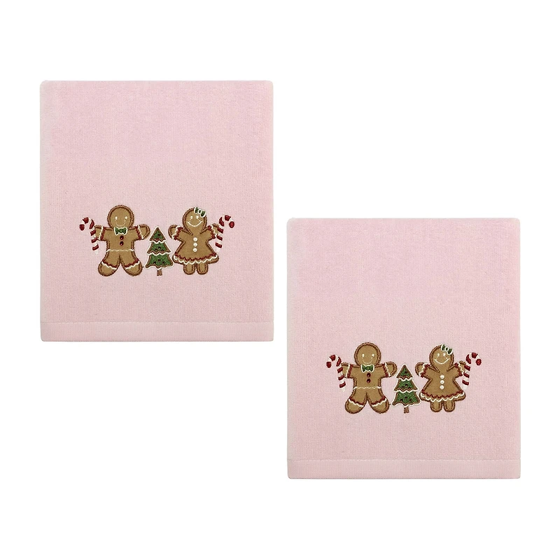 Avanti Gingerbread People 2-pc. Embellished Hand Towel