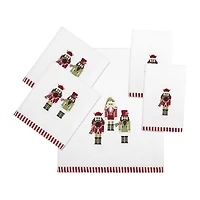 Avanti Peppermint Nutcracker 2-pc. Embellished Fingertip Towel