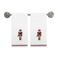 Avanti Peppermint Nutcracker 2-pc. Embellished Fingertip Towel