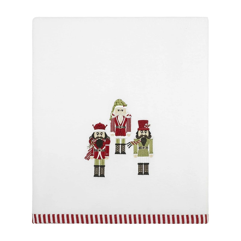 Avanti Peppermint Nutcracker Embellished Holiday Bath Towel