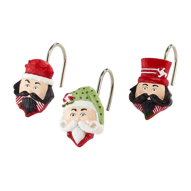 Avanti Peppermint Nutcracker Shower Curtain Hooks
