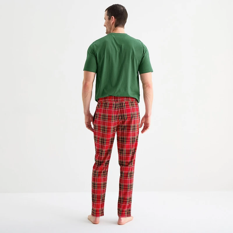 St. John's Bay Mens Crew Neck Short Sleeve 2-pc. Pajama Set