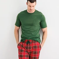 St. John's Bay Mens Crew Neck Short Sleeve 2-pc. Pajama Set