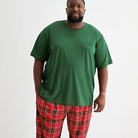 St. John's Bay Mens Crew Neck Short Sleeve 2-pc. Big and Tall Pajama Set