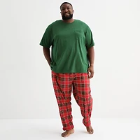 St. John's Bay Mens Crew Neck Short Sleeve 2-pc. Big and Tall Pajama Set