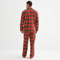 St. John's Bay Mens Flannel Long Sleeve 2-pc. Pajama Set