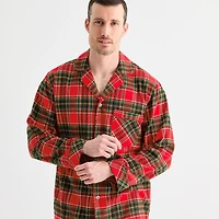 St. John's Bay Mens Flannel Long Sleeve 2-pc. Pajama Set