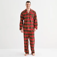 St. John's Bay Mens Flannel Long Sleeve 2-pc. Pajama Set