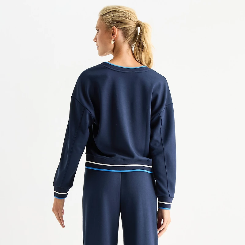 Stylus Womens V Neck Long Sleeve Sweatshirt
