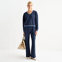 Stylus Womens V Neck Long Sleeve Sweatshirt