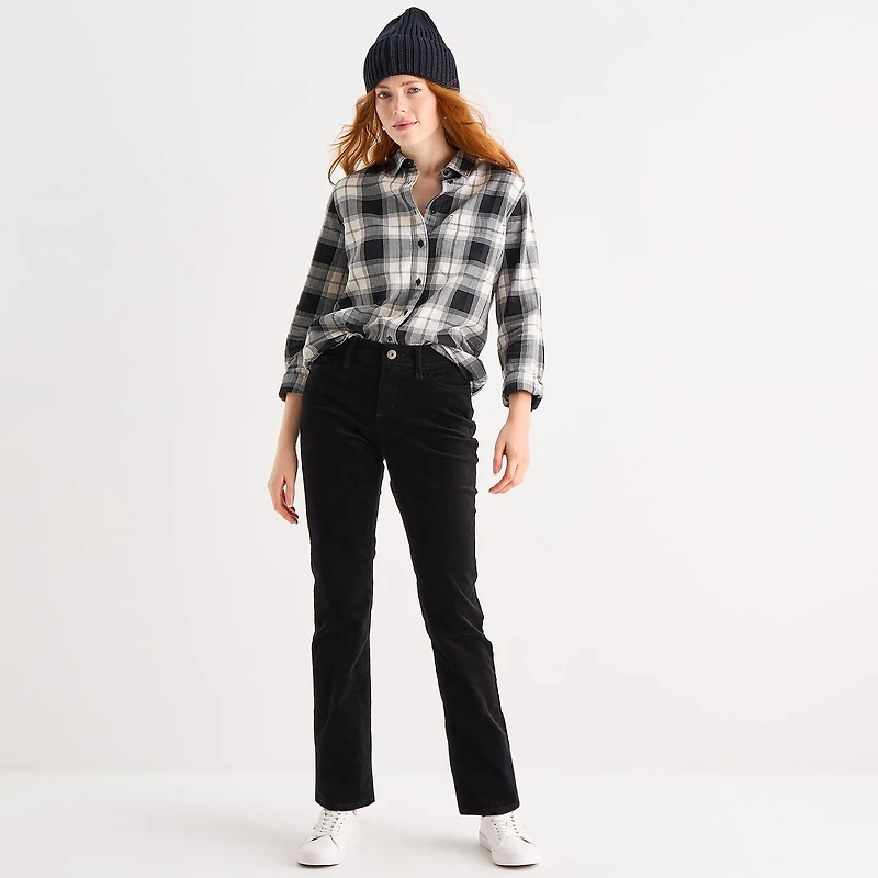 St. John's Bay Womens Tall Mid Rise Straight Corduroy Pant