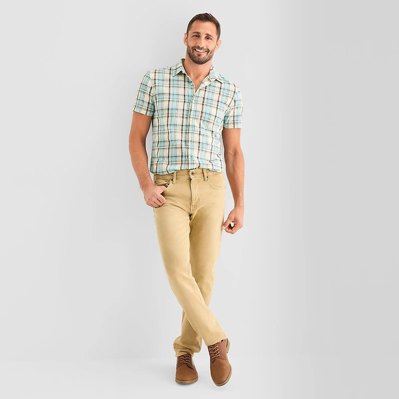 mutual weave Mens Short Sleeve Regular Fit Button-Down Shirt