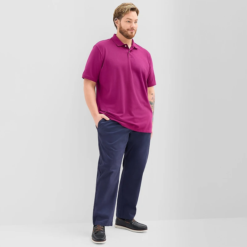 St. John's Bay Premium Stretch Big and Tall Mens Classic Fit Short Sleeve Polo Shirt