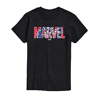 Mens Crew Neck Short Sleeve Regular Fit Marvel Big and Tall Graphic T-Shirt