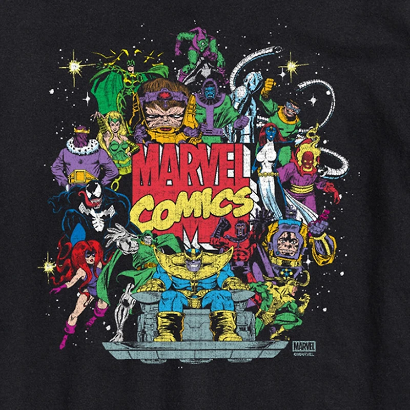 Mens Crew Neck Short Sleeve Regular Fit Marvel Big and Tall Graphic T-Shirt