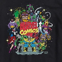 Mens Crew Neck Short Sleeve Regular Fit Marvel Big and Tall Graphic T-Shirt