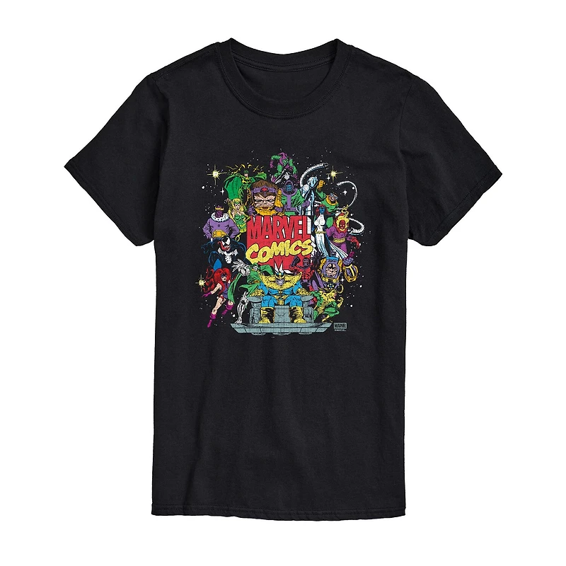 Mens Crew Neck Short Sleeve Regular Fit Marvel Big and Tall Graphic T-Shirt