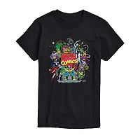Mens Crew Neck Short Sleeve Regular Fit Marvel Big and Tall Graphic T-Shirt