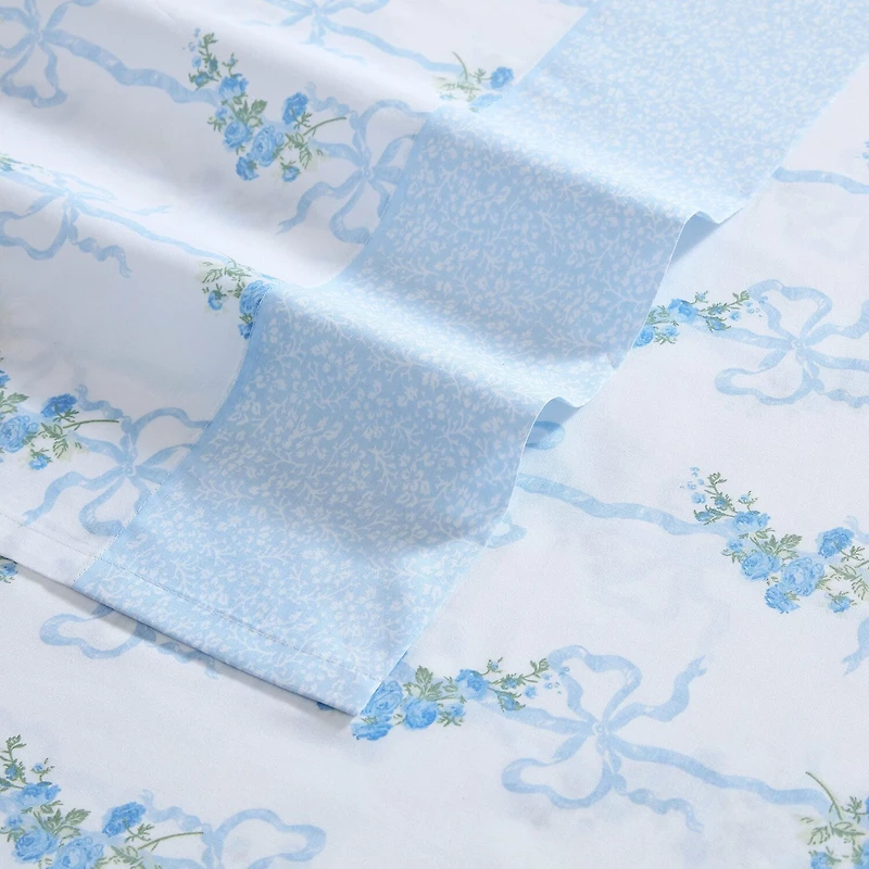 Laura Ashley Floral Ribbon Sheet Set
