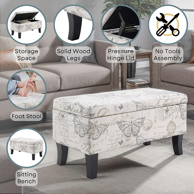 Convenience Concepts Designs4comfort Storage Lift-Top Ottoman