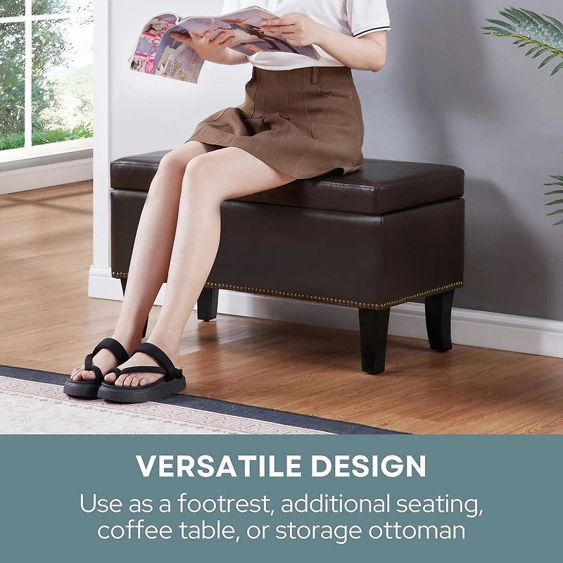 Convenience Concepts Designs4comfort Storage Lift-Top Ottoman