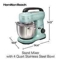 Hamilton Beach Stand Mixer with 4 Quart Stainless Steel Bowl