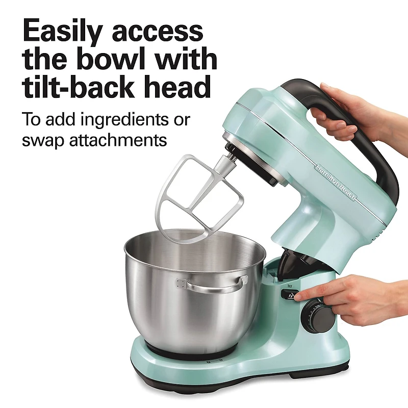 Hamilton Beach Stand Mixer with 4 Quart Stainless Steel Bowl