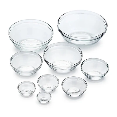 Duralex Gigone -pc. Glass Mixing Bowl Set