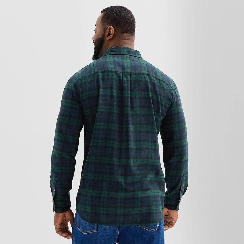 St. John's Bay Mens Long Sleeve Regular Fit Big and Tall Flannel Shirt