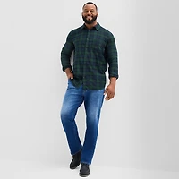 St. John's Bay Mens Long Sleeve Regular Fit Big and Tall Flannel Shirt