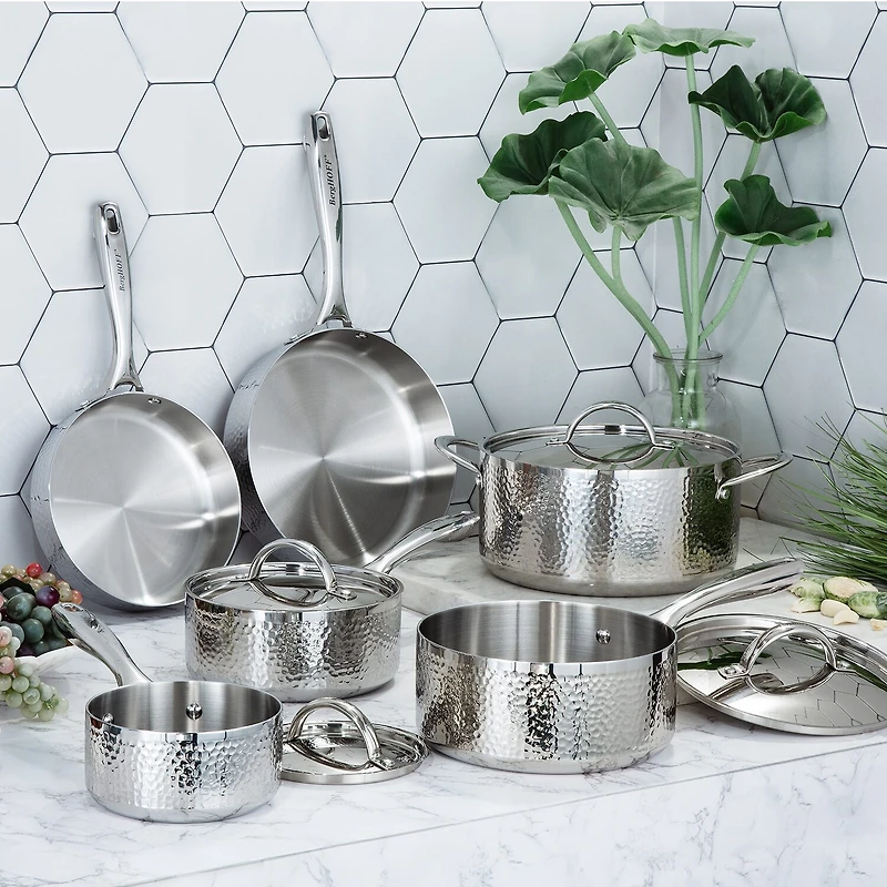 BergHOFF Hammered Covered 2-pc. Stainless Steel Sauce Pan