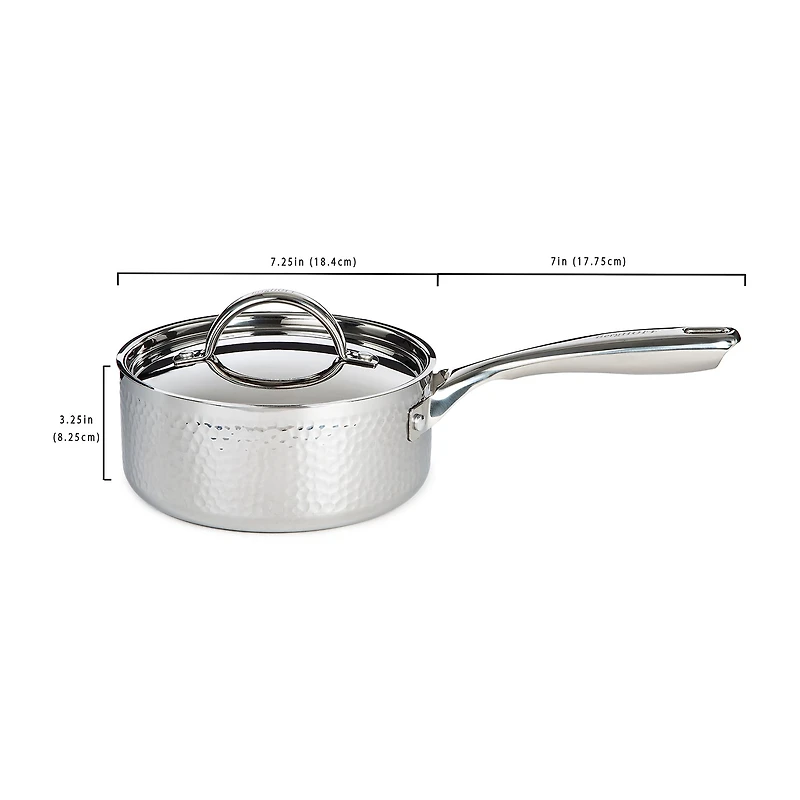 BergHOFF Hammered Covered 2-pc. Stainless Steel Sauce Pan
