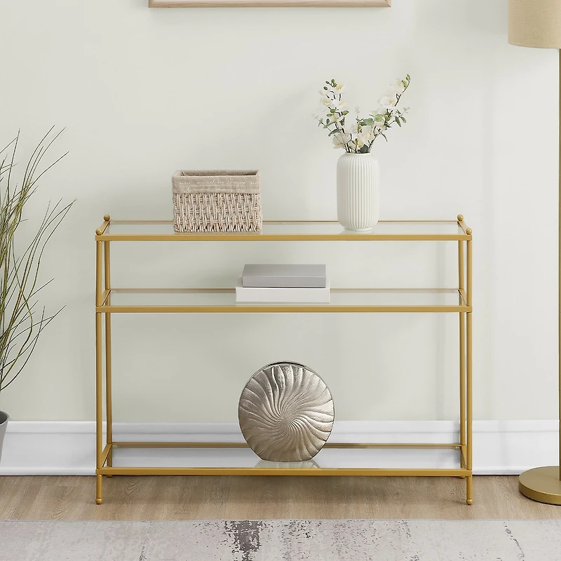 Convenience Concepts Royal Crest Glass Console Table