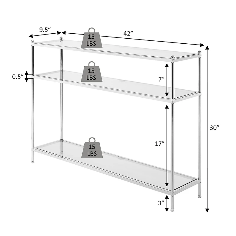 Convenience Concepts Royal Crest Glass Console Table