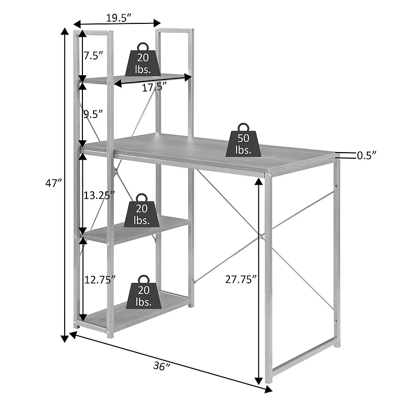 Convenience Concepts Designs2Go Office Work Station