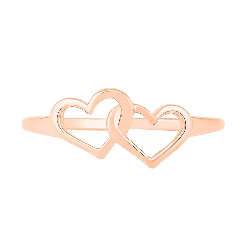 Womens 7.5MM 10K Gold Heart Band