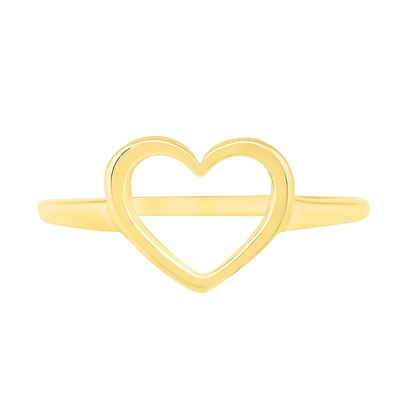 Womens 9mm 10K Gold Heart Band
