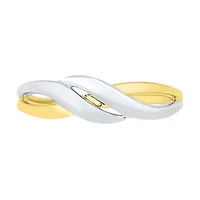 Womens 6MM 10K Two Tone Gold Round Band