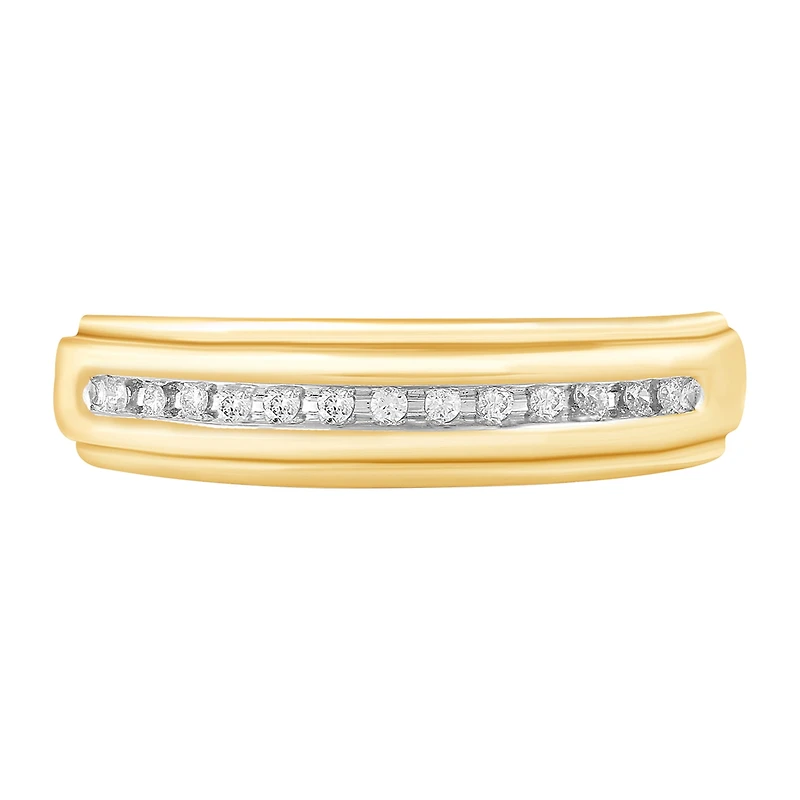 Mens 1/10 CT. T.W. Natural Diamond 10K Gold Band