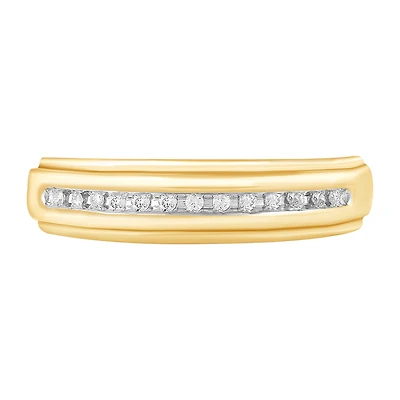 Mens 1/10 CT. T.W. Natural Diamond 10K Gold Band