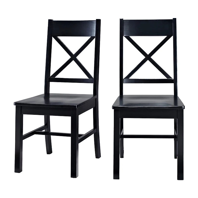 2-pc. Antique Brown Wood Dining Chairs