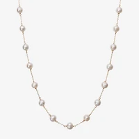 Womens Cultured Freshwater Pearl 10K Yellow Gold Strand Necklace