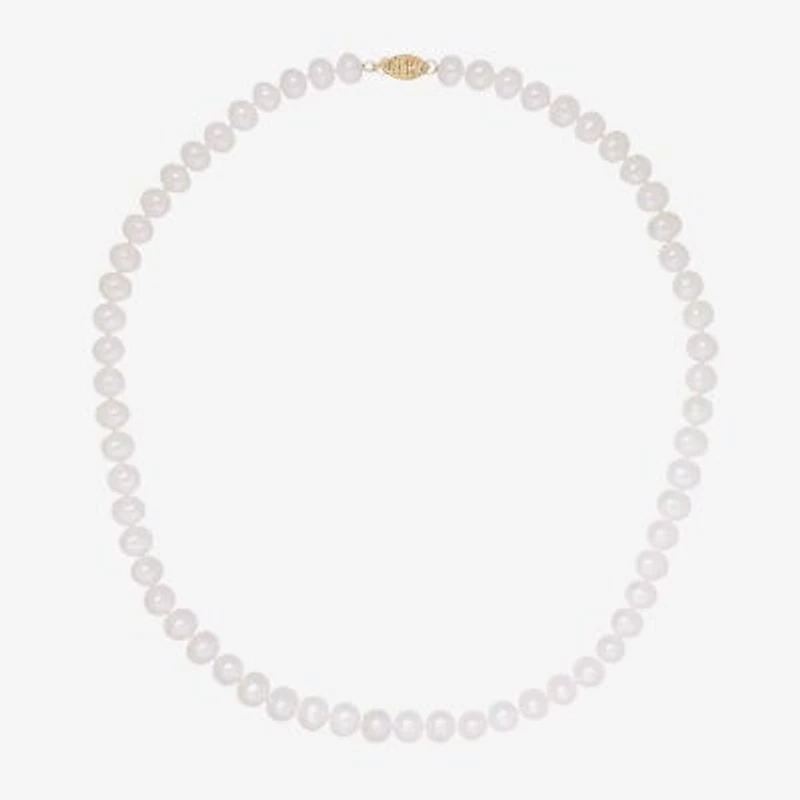 Sofia Certified Cultured Freshwater Pearl 7-7.5mm Strand Necklace in 14K Gold