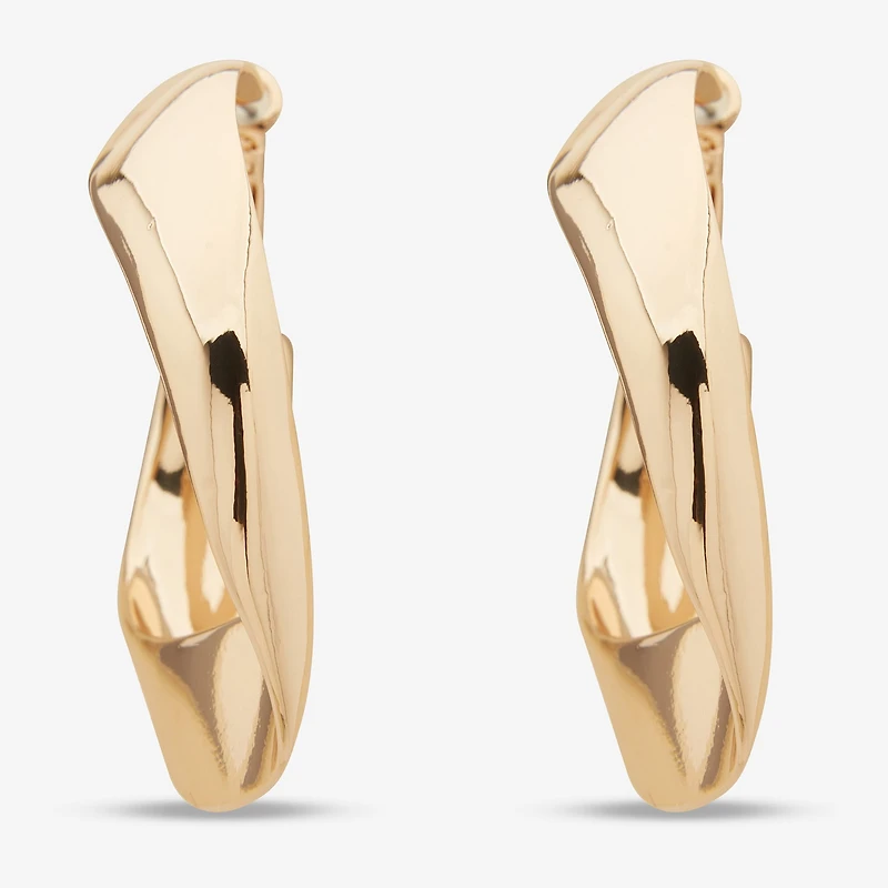 Worthington Gold Tone Wavy Womens 55.9mm Hoop Earrings