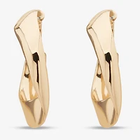 Worthington Gold Tone Wavy Womens 55.9mm Hoop Earrings